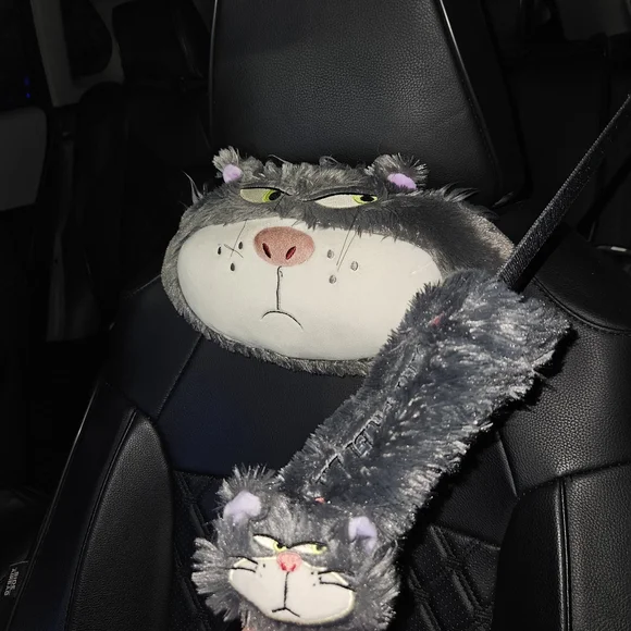 Charming Gray Cat Plush Toy with Stick - Picture 2 of 6